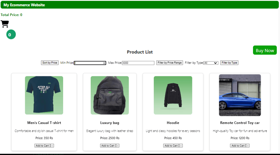 MERN E-commerce preview